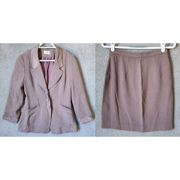 Caroline Charles Women's 2 Piece Skirt Suit Jacket/Skirt Set Dusty Violet Size 6 - Picture 1 of 16